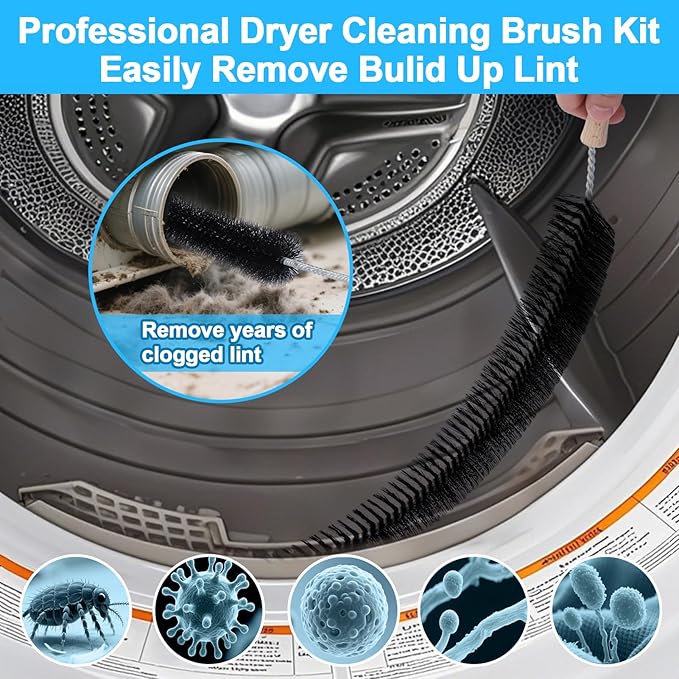 XANGNIER 5 Pack Dryer Vent Cleaner Kit,Flexible Dryer Lint Brush Vent Cleaner,Dryer Lint Trap Cleaning Tool,Laundry Room Essentials Lint Remover Accessories,Household Cleaning Tools