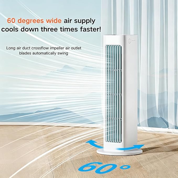 Conditioner, 3 Speed Remote Control Desktop Air Fan, USB Rechargeable Portable Cooling Air Conditioner Fan for Indoor Home Bedroom Office Kitchen