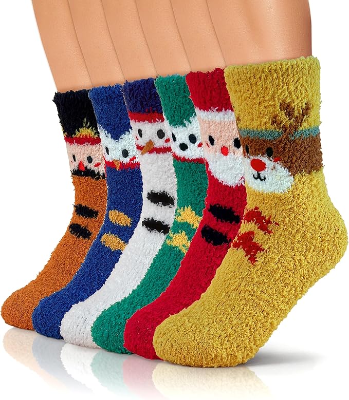 TEHOOK Warm & Cozy Gifts for Women, Fluffy Fuzzy Plush Sleeping Slipper Socks - Soft Warm Fabric
