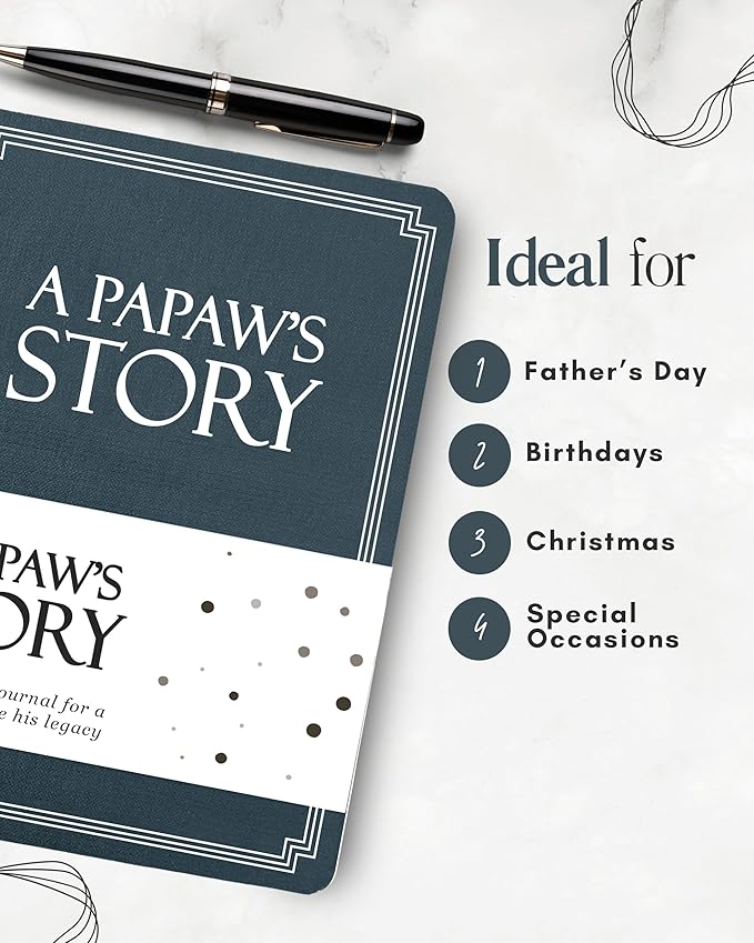 Papaw's Life Story Journal (Hardcover): A Meaningful Keepsake for Papaw to Share His Journey and Memories, Book Includes 250+ Prompt, Sentimental Gift for Father's Day, Birthday & Christmas