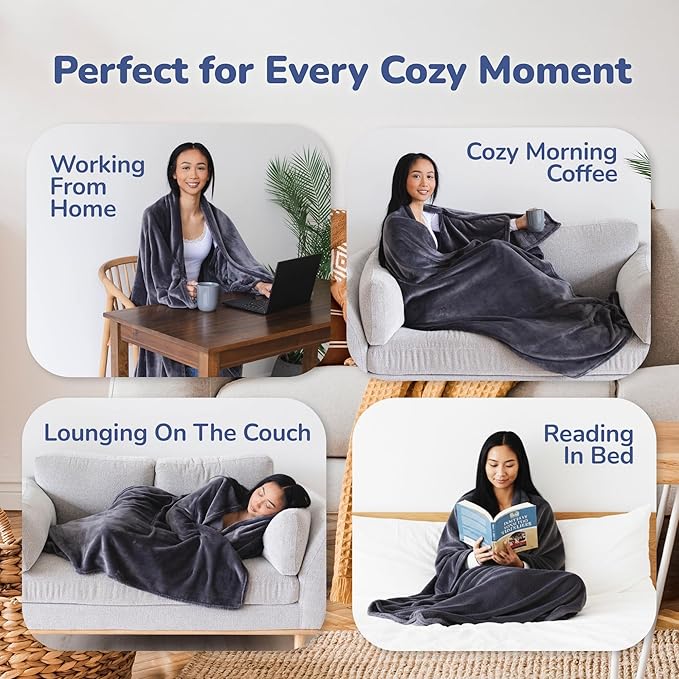 Super Blanky Wearable Blankets for Women, Adult Wearable Blanket Men, Mother's Day Gifts for Her, Wife Birthday Gift Ideas