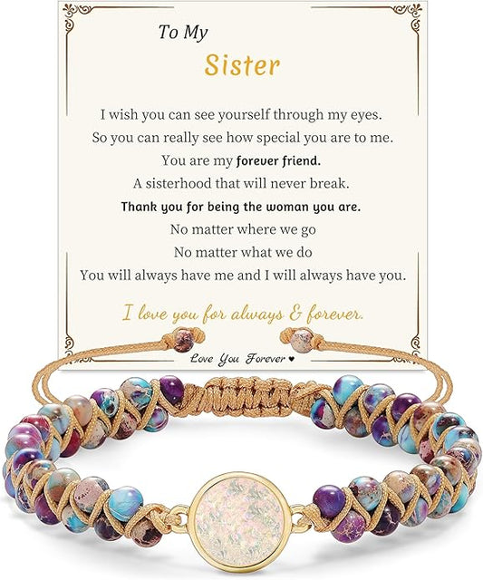 Mothers Day Gifts for Daughter Granddaughter, To My Mom Grandma Wife Girlfriend Sister Jasper Heart Bracelets Birthday Anniversary Christmas Stocking Stuffers Valentines Day Jewelry
