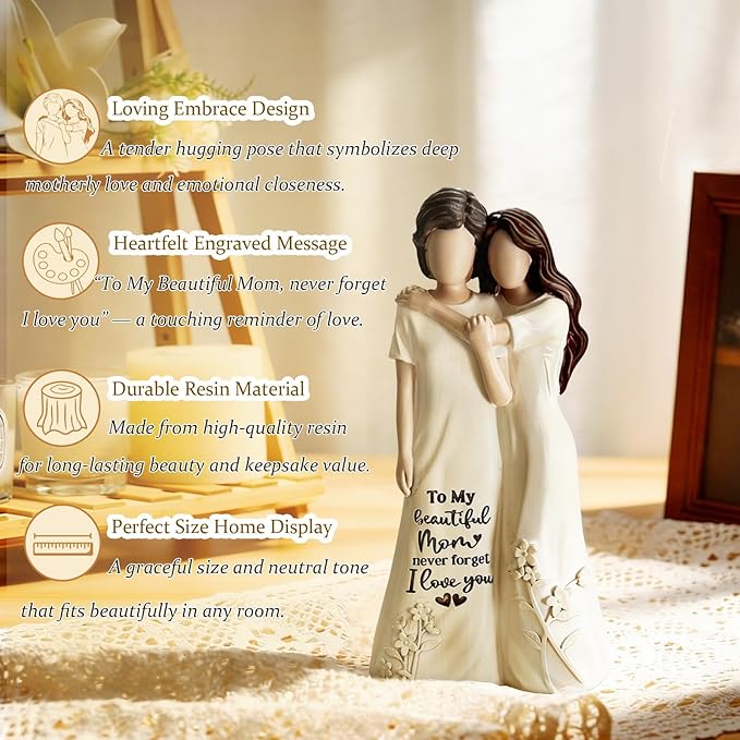 Gift for Mom Mother’s Day，Mom Birthday Gifts from Daughter - Christmas & Thanksgiving Gifts for Moms,Mommy,Mother of the Bride or Mother-in-Law 7.8" Figurines