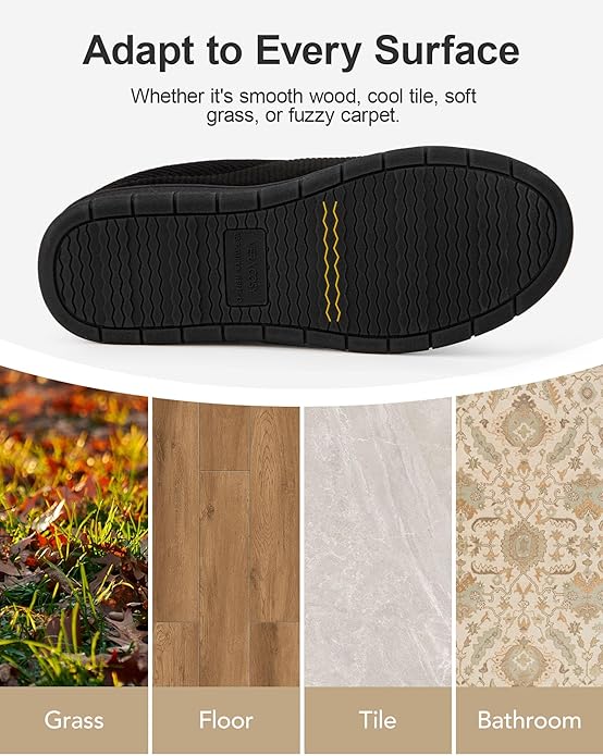 VeraCosy Men's Moccasin Slippers Comfy Soft Durable Slip-on Indoor Memory Foam House Shoes
