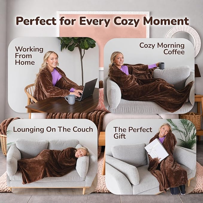 Super Blanky Wearable Blankets for Women, Adult Wearable Blanket Men, Mother's Day Gifts for Her, Wife Birthday Gift Ideas