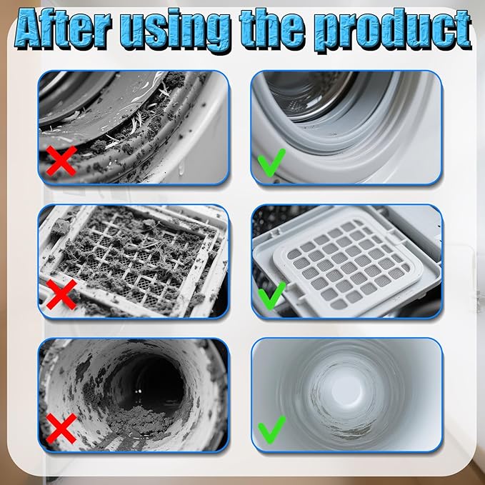 7 Pack Dryer Vent Cleaner Kit,Flexible Dryer Lint Brush Vent Cleaner，Dryer Cleaning Brush Vent Cleaner, Refrigerator Coil Cleaning Brush Clothes Trap Duct Remover, Household Cleaning Tools