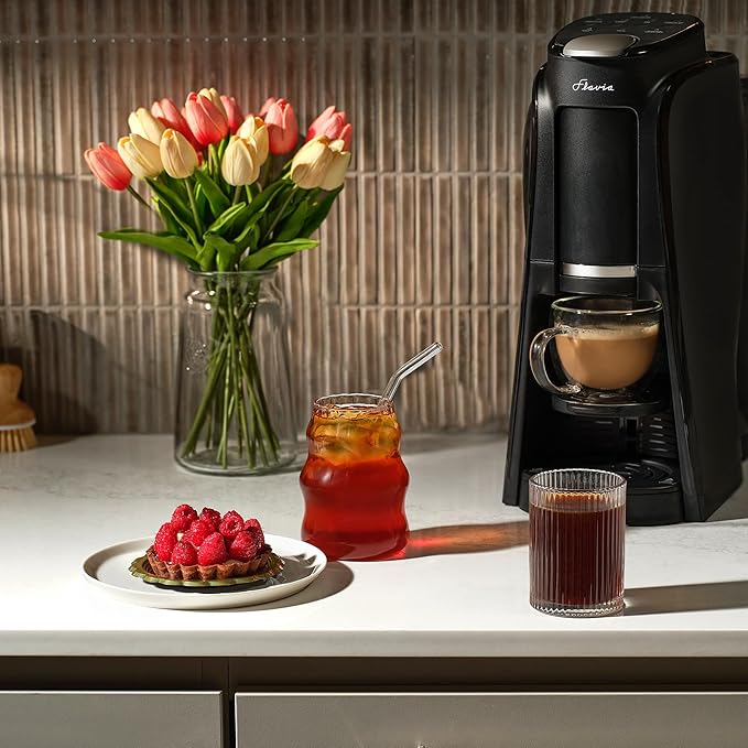 Flavia Aroma Brewer - Coffee Machine, Makes Coffee, Lattes, Tea, and other Hot or Iced Beverages with Single-Serve Freshpacks, Multiple Brew Sizes, Black, Works ONLY with Flavia Freshpacks