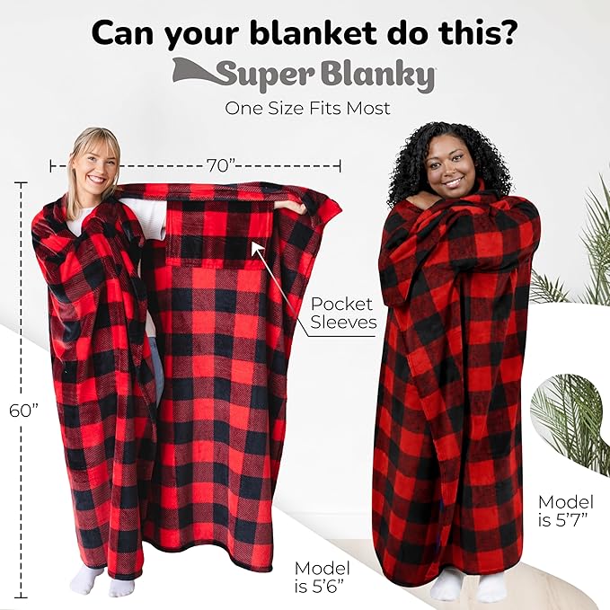 Super Blanky Wearable Blankets for Women, Adult Wearable Blanket Men, Mother's Day Gifts for Her, Wife Birthday Gift Ideas