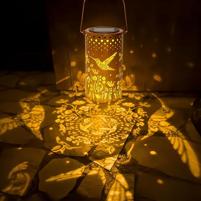 ANYTALK Hummingbird Solar Lanterns Outdoor Waterproof, Birthday Gifts for Women Mom Grandma, Hanging Solar Lights for Yard, Patio, Porch, Garden Decor, Christmas Gifts for Her/Him