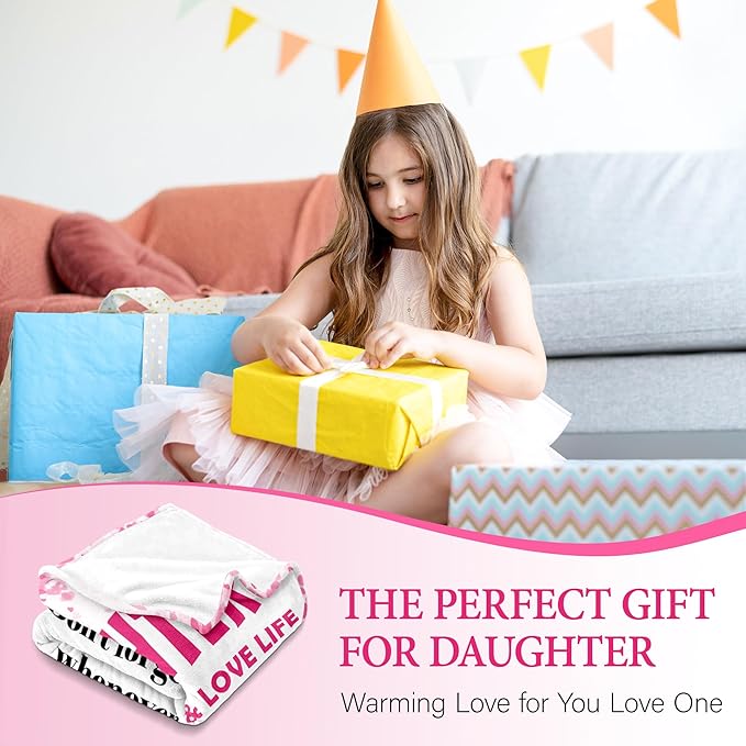 Mothers Day Blanket Gifts for Daughter - Daughter Gifts from Mom Dad - Daughters Birthday Gift - Gift for Teen Girls & Kids - Graduation Present for Daughter - to My Daughter‘s Blanket 60"X 80"