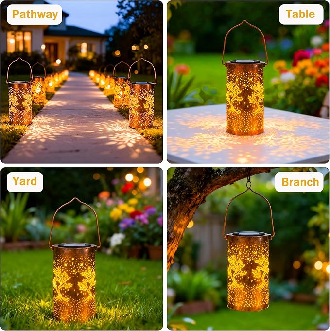 ANYTALK Tree of Life Solar Lanterns Outdoor Waterproof, Birthday Gifts for Women Mom Grandma, Hanging Solar Lights for Yard, Patio, Porch, Garden Decor, Christmas Gifts for Her/Him