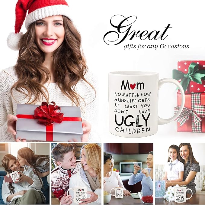 Mothers Day Gifts for Mom from Daughter Son: 11oz Funny Coffee Mug for Mom Wife Women Personalized Congratulation Retirement Christmas Birthday Valentines Mother's Day Presents for Mama Stepmother