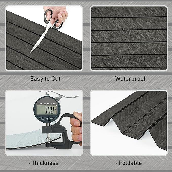Wallercity 3D Wood Black/Grey Wall Panels Wood Slat Acoustic Panel for Walls & Ceiling Peel and Stick Textured Sound Absorbing Panel for Bedroom Living Room Vinyl Waterproof Fence Paneling 11.7x197 IN