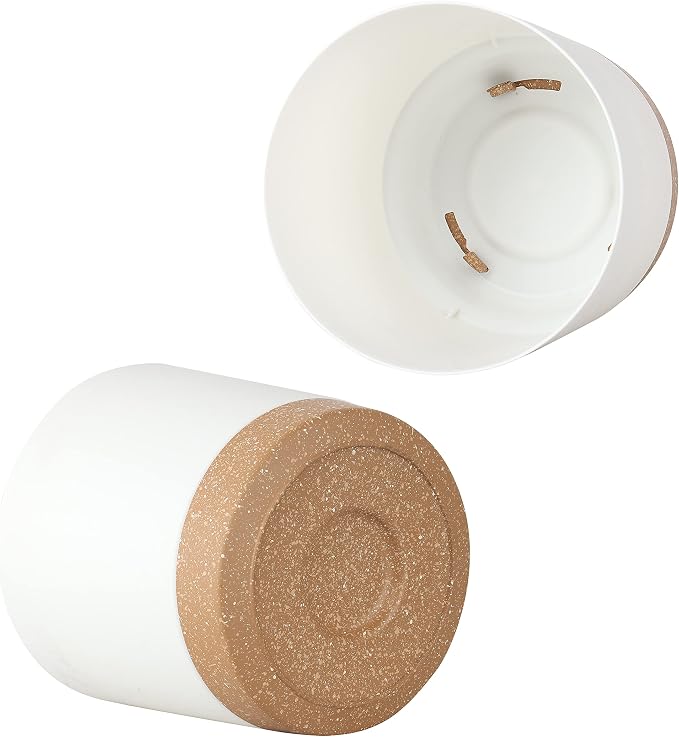 kubvici Plant Pots for Indoor Plants, 2 Pack 10 Inch Plant Pot Plastic Flower Pots Planters with Drainage Saucer for Indoor Outdoor Garden Home (10" White)