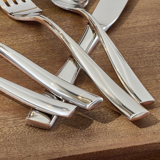 KINGSTONE Silverware Set for 6, 30-Piece Stainless Steel Flatware Set with Forks, Knives, Spoons, Dishwasher Safe Cutlery Set for Home, Wedding, Rust-proof