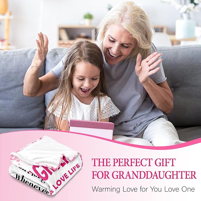 BAOERN Granddaughter Gifts from Grandma Grandpa - Mothers Day Blanket Gifts for Granddaughter - Granddaughters Birthday Gift - Gift for Teen Girls & Kids - to My Granddaughters Blanket 50"x60"
