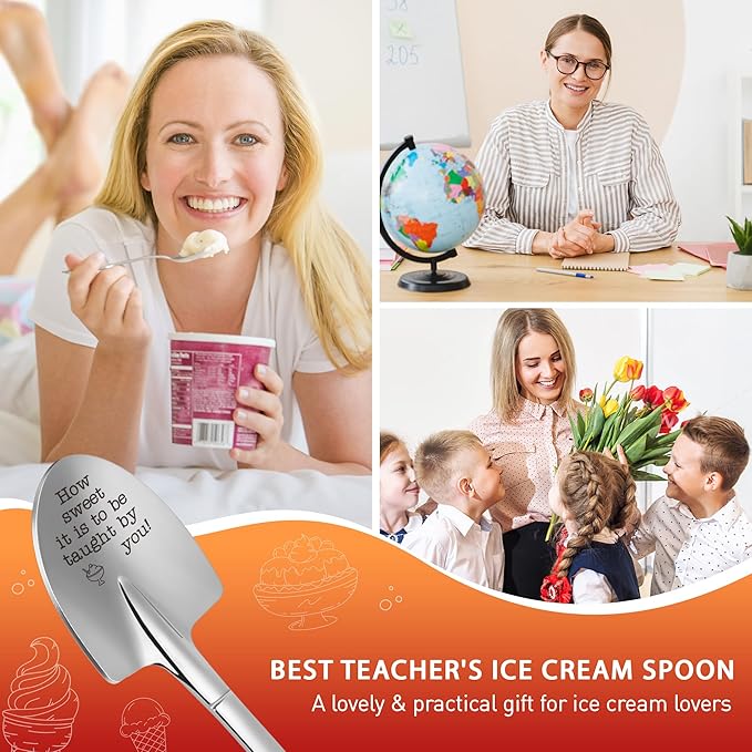 Funny Teachers Ice Cream Shovel - Teacher Appreciation Week Gifts End of Year School Gift Thank You Gifts for Mentor Professor Coach Boss Manager, Administrative Assistant Professional Day