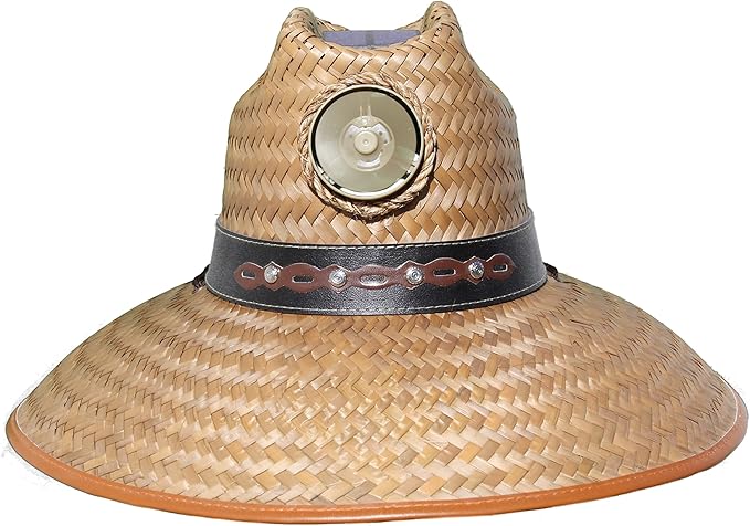 KOOL BREEZE SOLAR HAT - Mens Thurman with Band Straw Hat - Solar Powered Hat Fan UV Protection - Extra Large