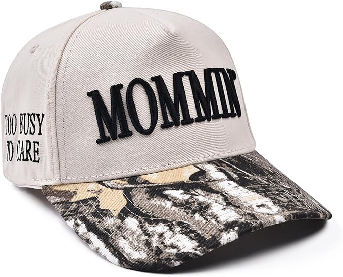 Womens Trucker Hat - with Mommin Embroidery Ponytail Fit - Mothers Day Great Gifts for Mom Wife Stepmom