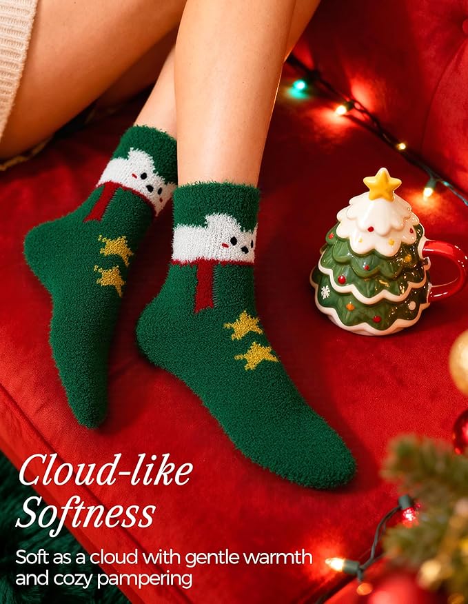 TEHOOK Warm & Cozy Gifts for Women, Fluffy Fuzzy Plush Sleeping Slipper Socks - Soft Warm Fabric
