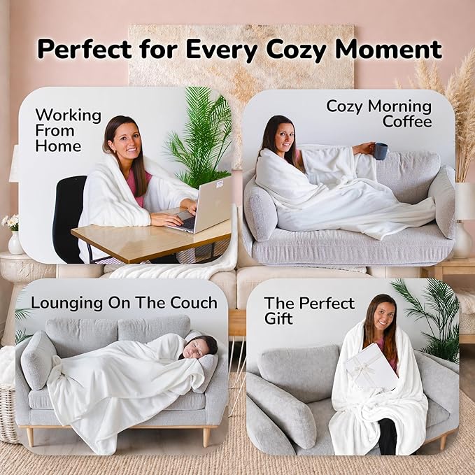 Super Blanky Wearable Blankets for Women, Adult Wearable Blanket Men, Mother's Day Gifts for Her, Wife Birthday Gift Ideas