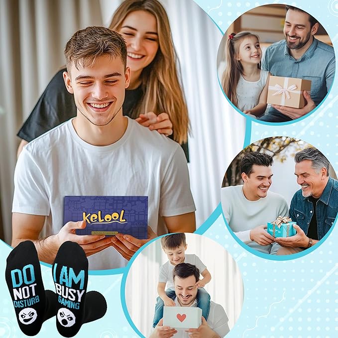 Kelool Do Not Disturb I'm Gaming Socks,Men Gifts for Men Teen Boys Dad Son Kid St Patricks Day Father Mothers Day Socks Gifts