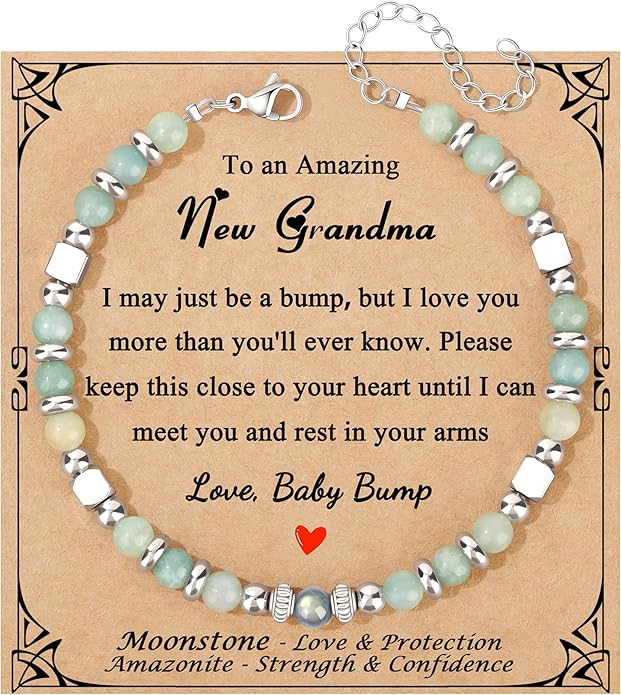 JoycuFF 𝗚𝗶𝗳𝘁𝘀 𝗳𝗼𝗿 𝗪𝗼𝗺𝗲𝗻 𝗠𝗼𝗼𝗻𝘀𝘁𝗼𝗻𝗲 𝗕𝗿𝗮𝗰𝗲𝗹𝗲𝘁 Amazonite Colorful Imperial Jasper Stainless Steel Beads Bracelets, Mothers Day Birthday Christmas Valentines Graduation Gifts