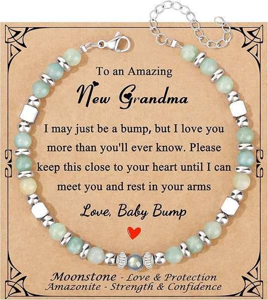JoycuFF 𝗚𝗶𝗳𝘁𝘀 𝗳𝗼𝗿 𝗪𝗼𝗺𝗲𝗻 𝗠𝗼𝗼𝗻𝘀𝘁𝗼𝗻𝗲 𝗕𝗿𝗮𝗰𝗲𝗹𝗲𝘁 Amazonite Colorful Imperial Jasper Stainless Steel Beads Bracelets, Mothers Day Birthday Christmas Valentines Graduation Gifts