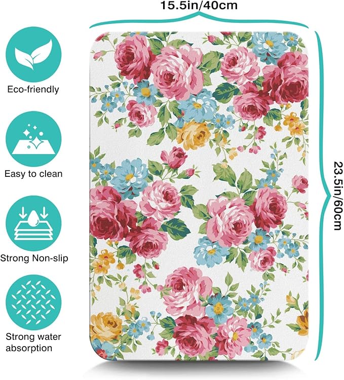 Coffee Bar Mat Accessories for Countertop Absorbent Hide Stain Rubber Backed Dish Drying Mats for Kitchen Counter Draining Pad Decor Gift (24x16in)