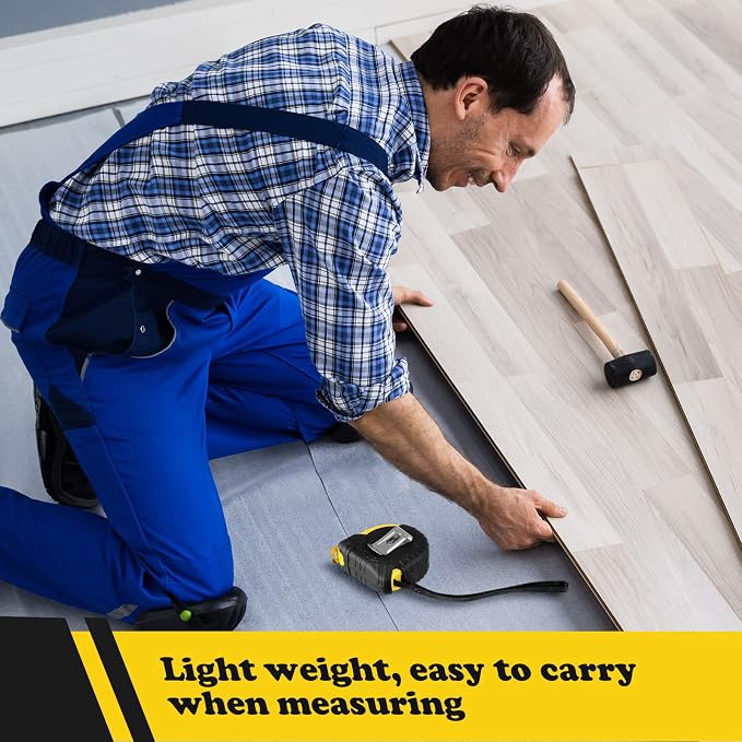 20 Pieces Tape Measure 12 ft Retractable Measuring Tape Bulk with Fractions Marked Easy Read Yellow Measuring Tape Bulk Set for Engineer Contractors, Autowind and Lock