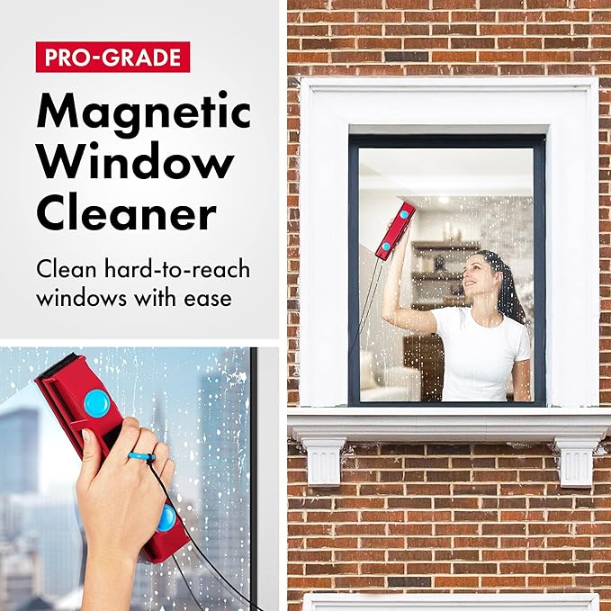 Tyroler Bright Tools The Glider D-2 Magnetic Window Cleaner for Double Glazed Windows. Fit to 0.3in - 0.7in Window Thickness. Glass Cleaner