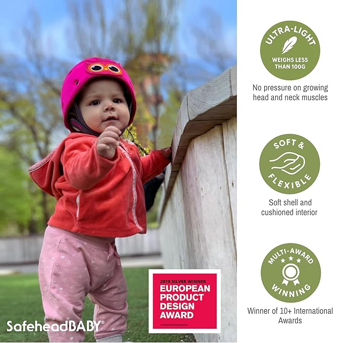 SafeheadBABY Soft Baby Head Protector Helmet for Crawling and Walking 7–24 Months – Ultra-Lightweight & Breathable Infant Safety Helmet That Grows with Your Baby (Head Circ. 40–52 cm) – Numbers Blue
