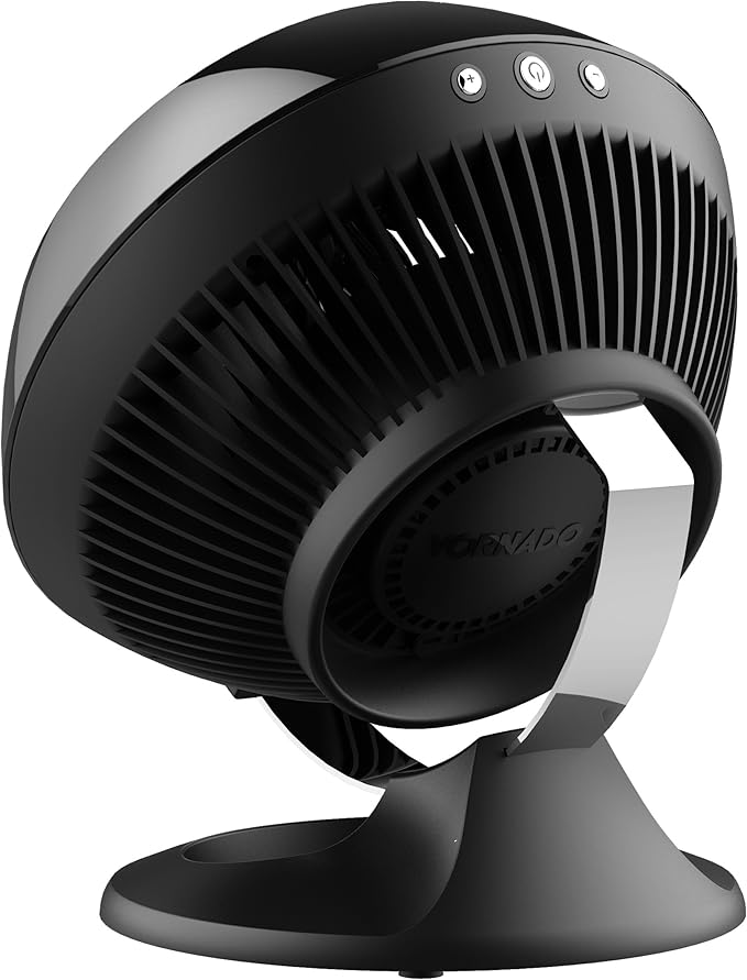 Vornado 560 Medium Air Circulator Floor Fan, 4-Speed, Quiet Fan for Bedroom, Office, Dorm Room, with Chrome Glide Bar Adjustable Tilt, Electric Cooling Fan, Black