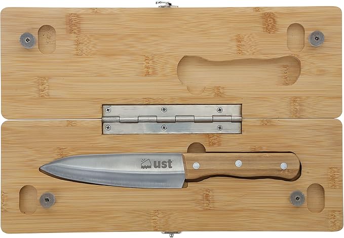 ust pack along cutting board with knife made of bamboo for portable food preparation with moisture resistant and eco friendly design for camping and everyday use