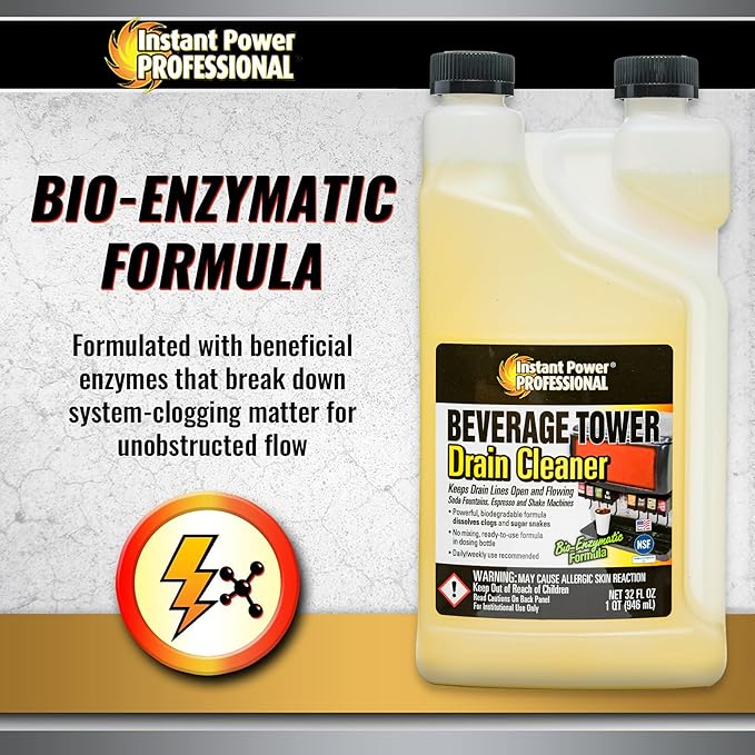 Instant Power Professional Beverage Tower Drain Cleaner, Keg Line Cleaner Solution