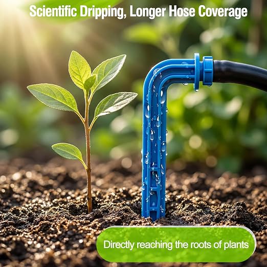 DIY Micro Drip Irrigation Accessories for Potted Plants | 33FT Hose Automatic Plant Hydration Replacement Parts with Water Filter, 10 Tee Fittings & Drippers, Patio Garden
