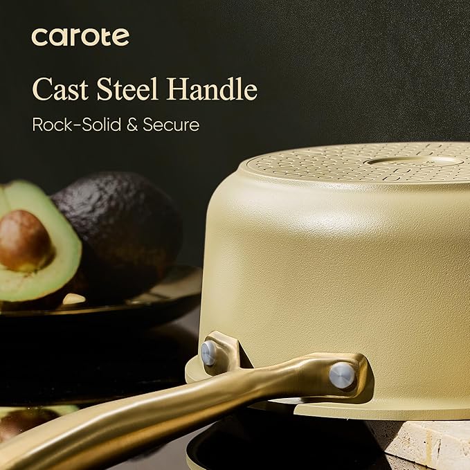 CAROTE 19Pcs Pots and Pans Set, Non Stick Induction Cookware Sets with Durable Cast Steel Handle, Oven-Safe Pots and Pans with Cooking Utensils, PFOS/PFOA Free, Dishwasher Safe, Aluminum