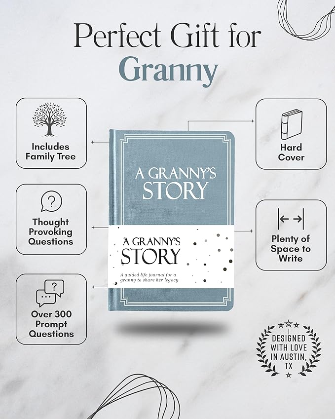Granny's Life Story Journal (Hardcover): A Meaningful Keepsake for Granny to Share Her Journey & Memories, Book Includes 250+ Prompt Questions, Sentimental Gift for Mother's Day, Birthday, Christmas