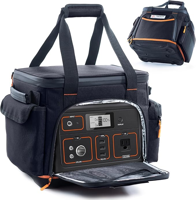Travel Carrying Case Compatible with Jackery 500, Portable Power Station Storage Case with Water- proof Bottom and Pocket for Jackery Accessories, Storage Bag Only