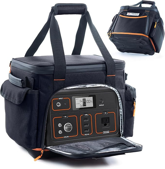 Travel Carrying Case Compatible with Jackery 500, Portable Power Station Storage Case with Water- proof Bottom and Pocket for Jackery Accessories, Storage Bag Only
