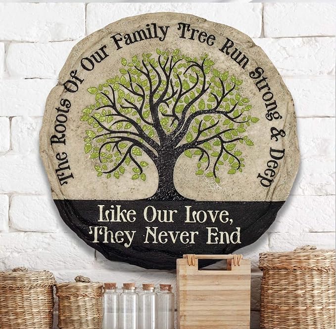 Spoontiques - Garden Décor - No Longer By My Side Stepping Stone - Decorative Stone for Garden, 9.63" Diameter