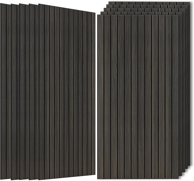 Wood Veneer Sound Panels, 10 Pack 47.2”x23.6” Wall Panels, Decorative Acoustic Panels for Walls, for Office,Home Theater,Studio,Living Room,Rustic Walnut
