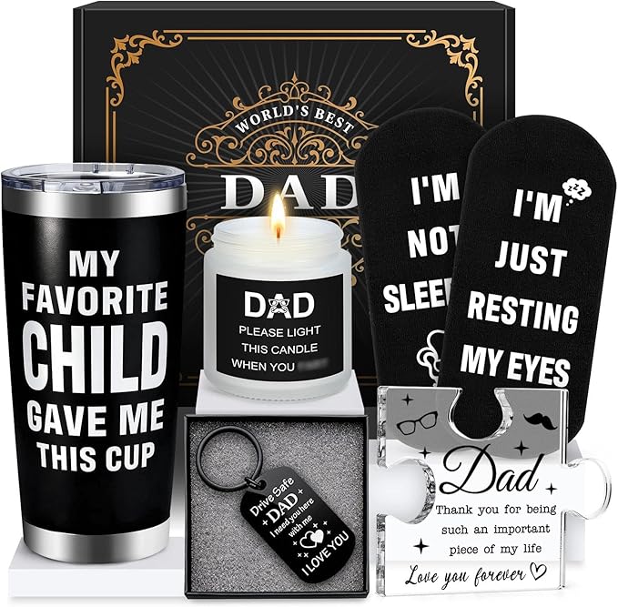 Gifts for Dads Birthday Funny Dad Gifts from Daughter Son Kids Cool Father Happy Birthday Gift Ideas for Dads Presents Basket for Best Dad Ever, Daddy Father Gift Stuff for Christmas, Fathers Day