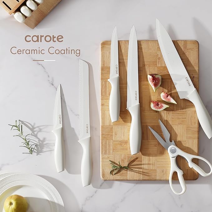 CAROTE 21Pcs Pots and Pans Set & 15Piece Knife Set