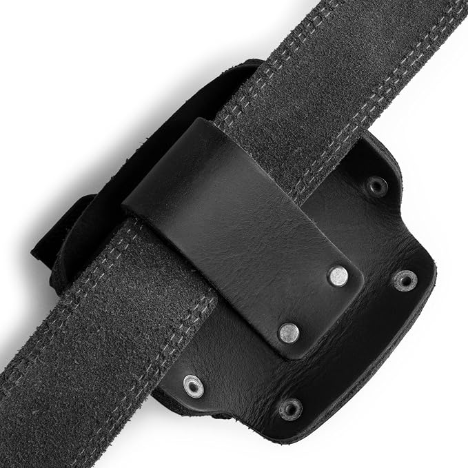 Hide & Drink, Large Tape Measure Holder, Tool Holster w/Easy Belt Loop for Handymen, Carpenters, Electricians, Durable Hammer Pouch, Full Grain Leather, Handmade