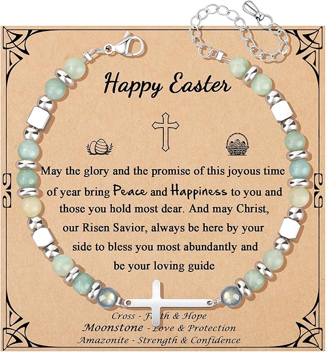JoycuFF 𝗚𝗶𝗳𝘁𝘀 𝗳𝗼𝗿 𝗪𝗼𝗺𝗲𝗻 𝗠𝗼𝗼𝗻𝘀𝘁𝗼𝗻𝗲 𝗕𝗿𝗮𝗰𝗲𝗹𝗲𝘁 Amazonite Colorful Imperial Jasper Stainless Steel Beads Bracelets, Mothers Day Birthday Christmas Valentines Graduation Gifts