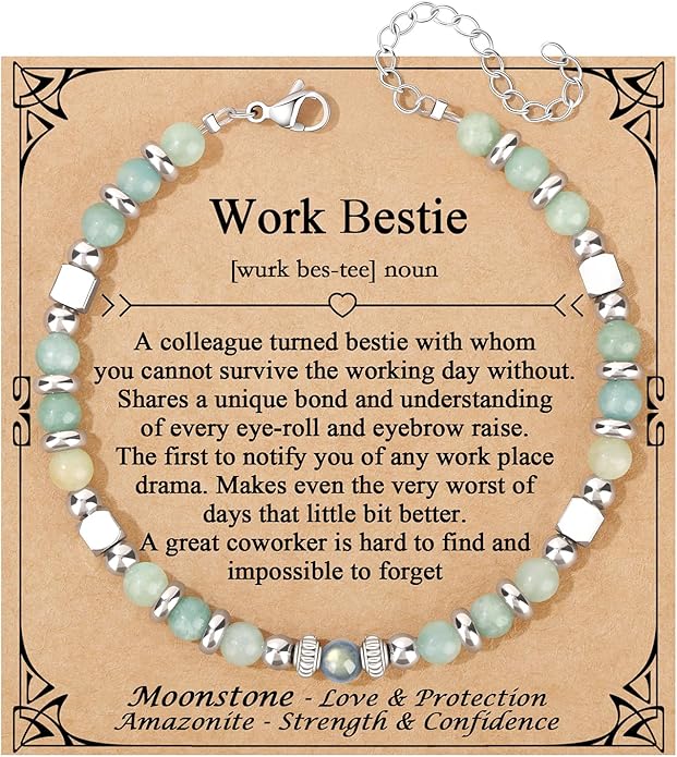 JoycuFF 𝗚𝗶𝗳𝘁𝘀 𝗳𝗼𝗿 𝗪𝗼𝗺𝗲𝗻 𝗠𝗼𝗼𝗻𝘀𝘁𝗼𝗻𝗲 𝗕𝗿𝗮𝗰𝗲𝗹𝗲𝘁 Amazonite Colorful Imperial Jasper Stainless Steel Beads Bracelets, Mothers Day Birthday Christmas Valentines Graduation Gifts
