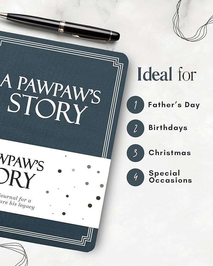 Pawpaw's Life Story Journal (Hardcover): A Meaningful Keepsake for Pawpaw to Share His Journey and Memories, Book Includes 250+ Prompt, Sentimental Gift for Father's Day, Birthday & Christmas