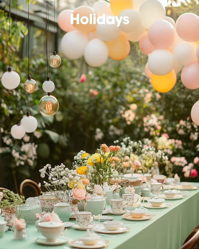 Pureegg Plastic Table Cloth Disposable 20 Pack, 54 x 108 Inch Table Cloths, Easter Party, Decorative Tablecloths, Rectangle, Light, Pastel Plastic Cover, Leakproof & Sturdy, Sage Green