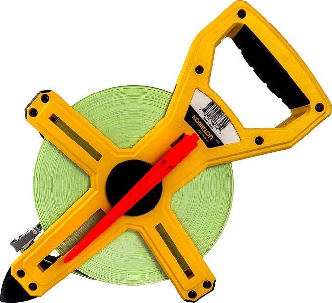 Komelon Fiberglass Tape Measure 6622, 200-Feet | Open Reel | Green | Pack of 5